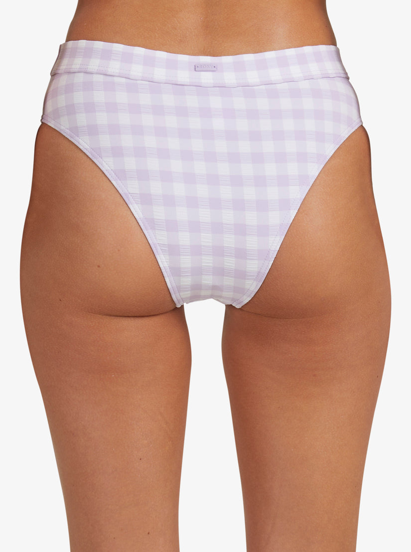 Women Roxy® Heart The Check Moderate Coverage Bikini Bottoms Purple | MXAB-28965