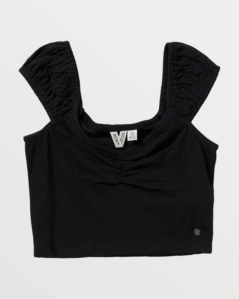 Women Roxy® Hibiscus Honey Crop Tops Black | UFYT-23689