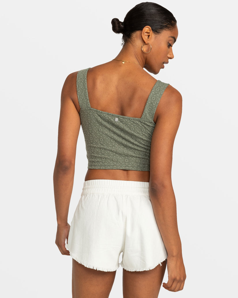 Women Roxy® Hibiscus Roja Fitted Tank Top Green | SODL-29305