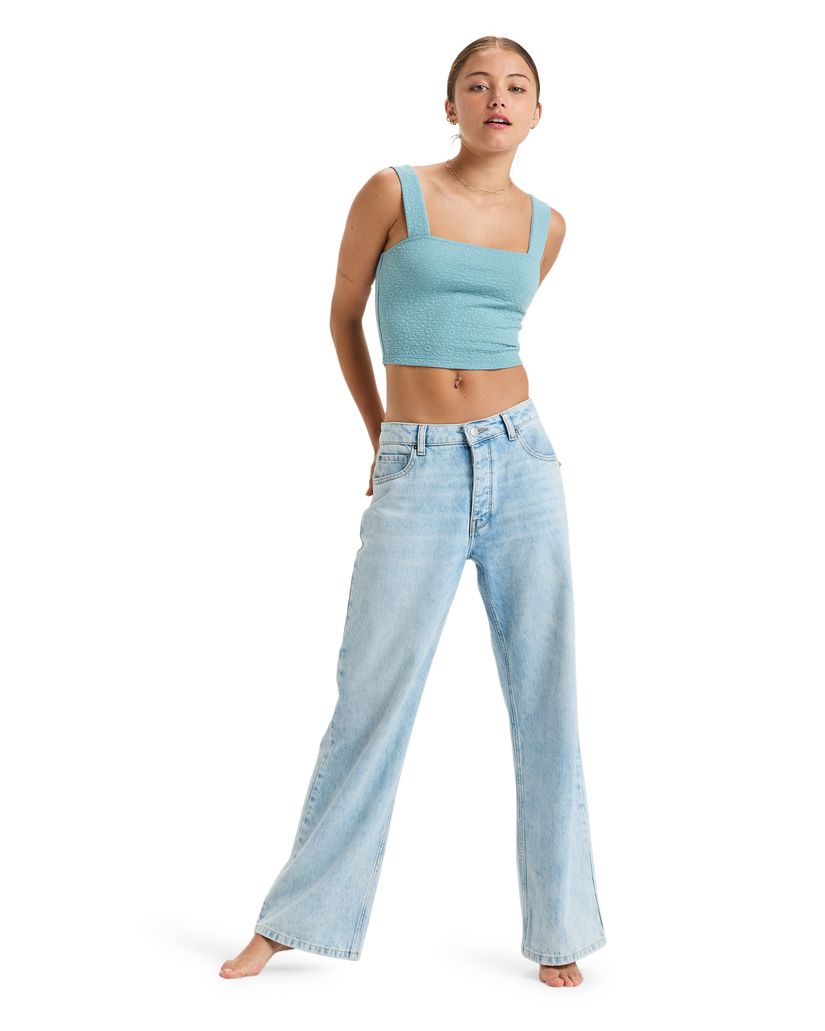 Women Roxy® Hibiscus Roja Fitted Tank Top Blue | HKWN-27461