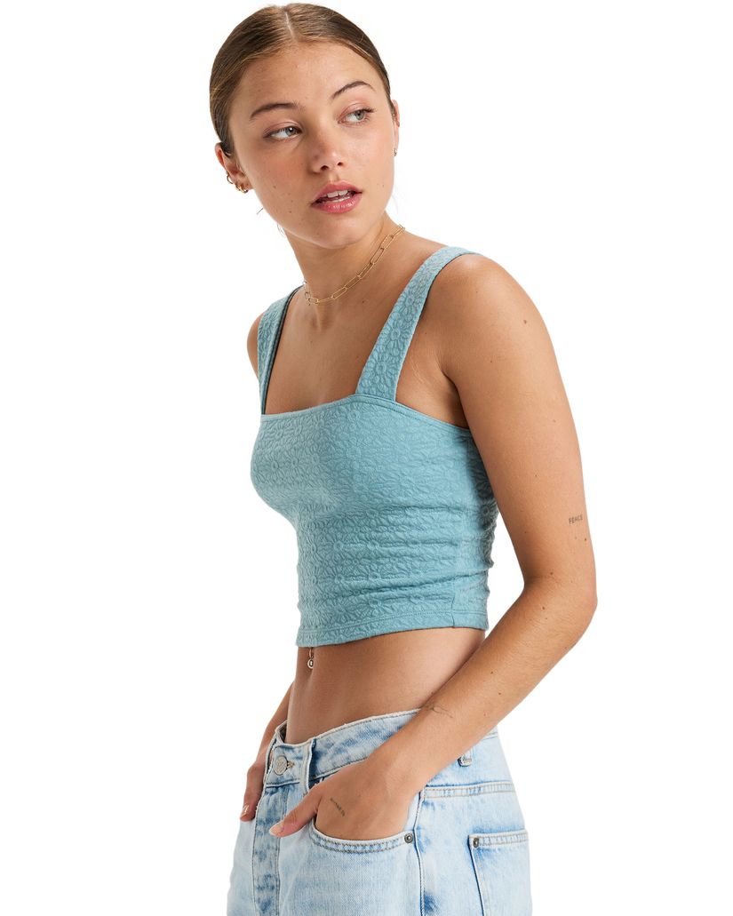 Women Roxy® Hibiscus Roja Fitted Tank Top Blue | HKWN-27461