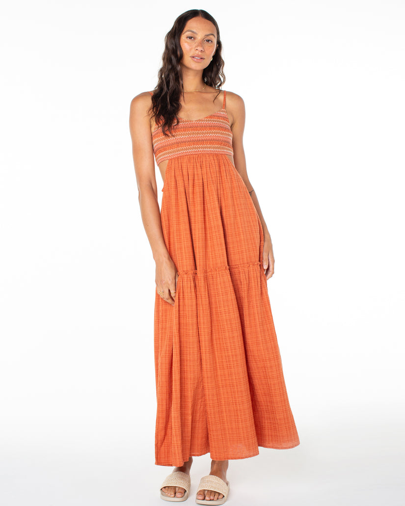 Women Roxy® Hot Tropics Flowy Maxi Dress Orange | KTJL-16052