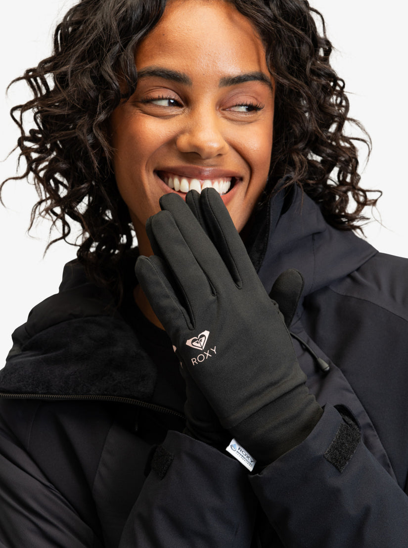 Women Roxy® Hydrosmart Snow Gloves Black | CVHB-82476