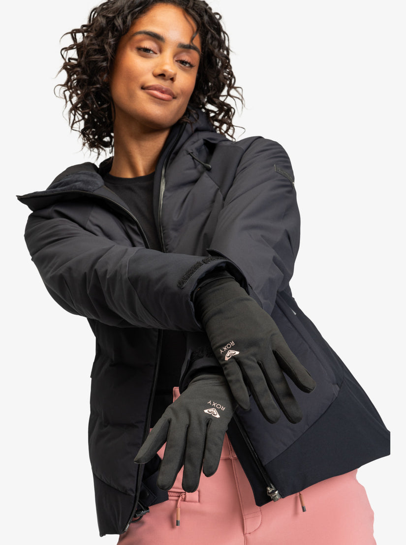 Women Roxy® Hydrosmart Snow Gloves Black | CVHB-82476