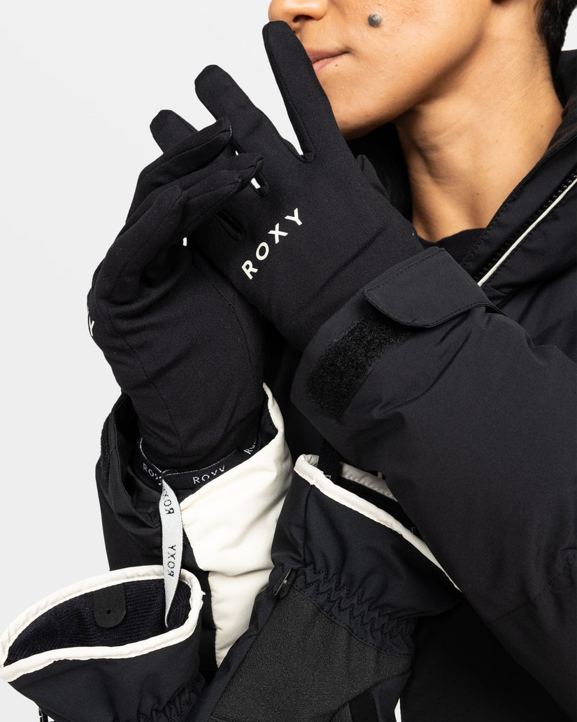 Women Roxy® Hydrosmart Snow Gloves Black | CVHB-82476
