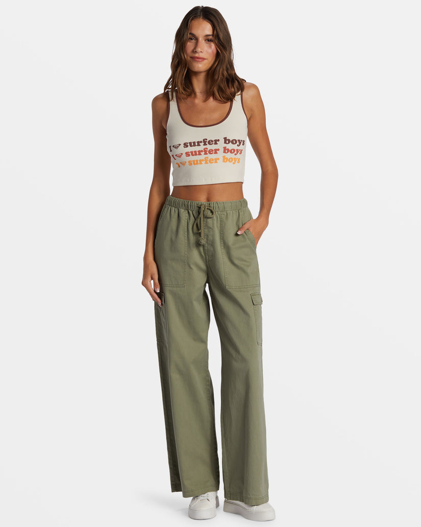 Women Roxy® I Heart Surfers Dive In Cropped Tank Top White | NQPJ-47359