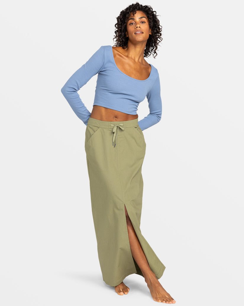 Women Roxy® Iconic Land Midi Skirts Green | QBFA-56483