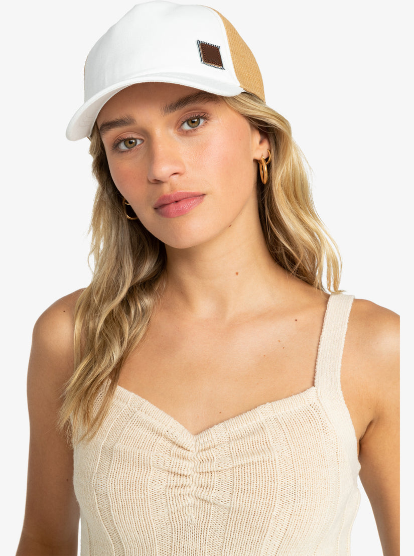 Women Roxy® Incognito Trucker Hats White | ZOBA-13960