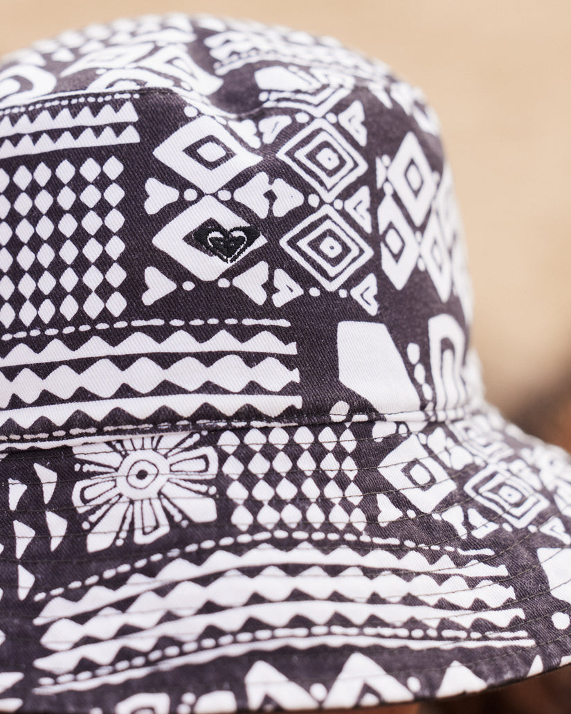 Women Roxy® Jasmine Paradise Reversible Bucket Hats Black | QZVW-25970