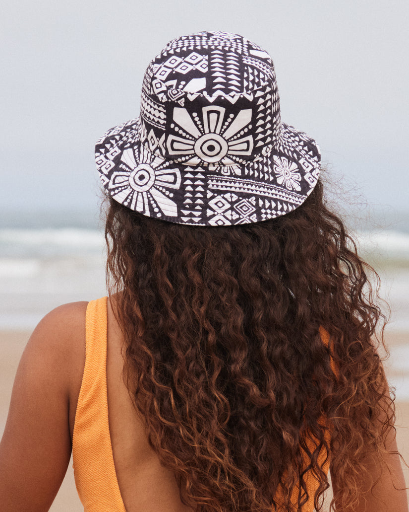 Women Roxy® Jasmine Paradise Reversible Bucket Hats Black | QZVW-25970