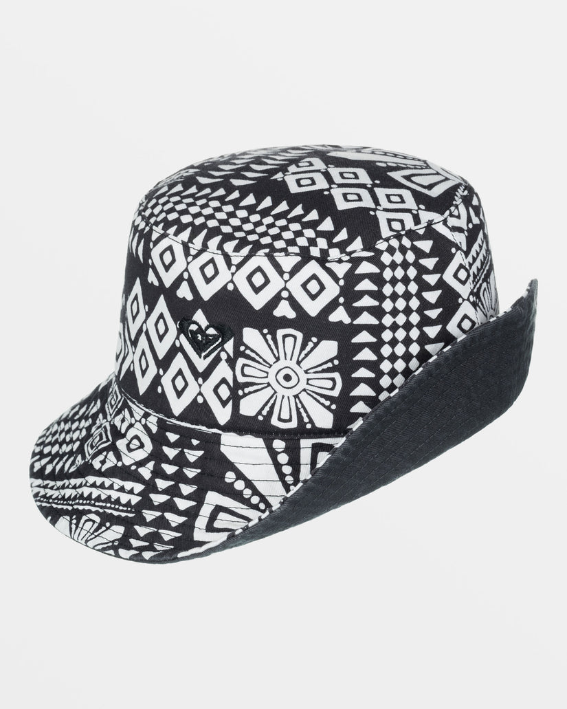 Women Roxy® Jasmine Paradise Reversible Bucket Hats Black | QZVW-25970
