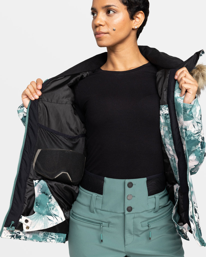 Women Roxy® Jet Ski Snowboard Jackets Green | XQUB-36198