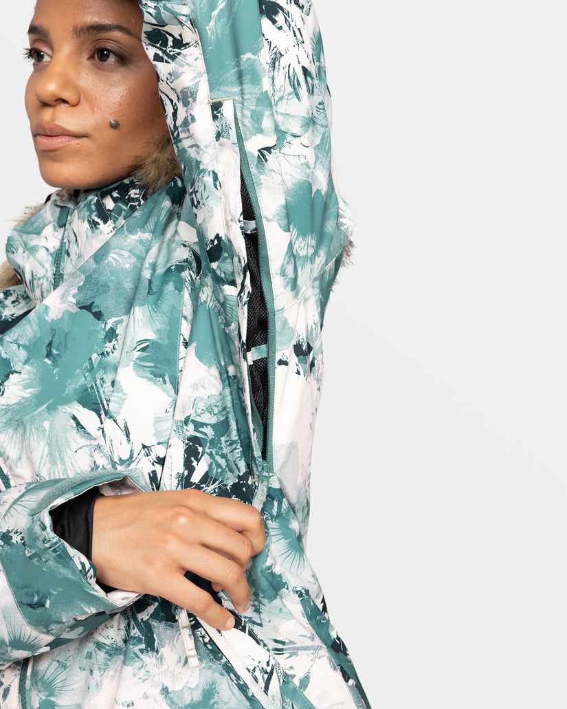 Women Roxy® Jet Ski Snowboard Jackets Green | XQUB-36198