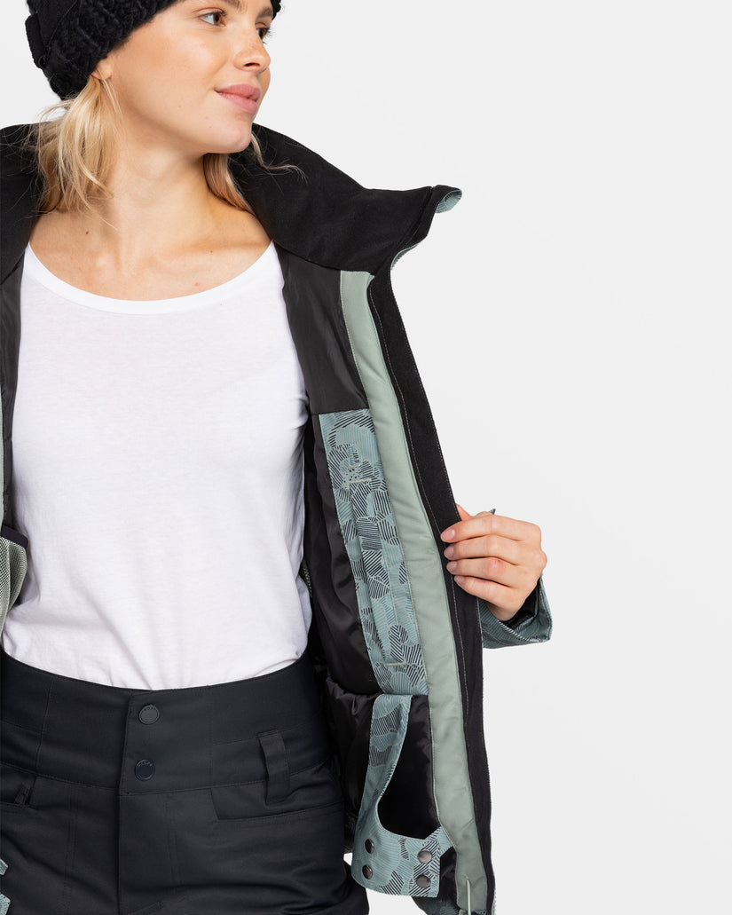 Women Roxy® Jetty Snowboard Jackets Green | HQIA-06315