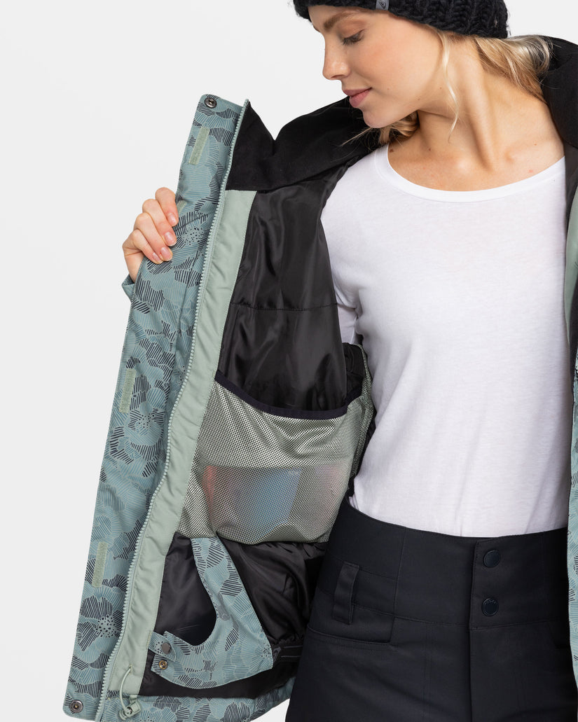 Women Roxy® Jetty Snowboard Jackets Green | HQIA-06315