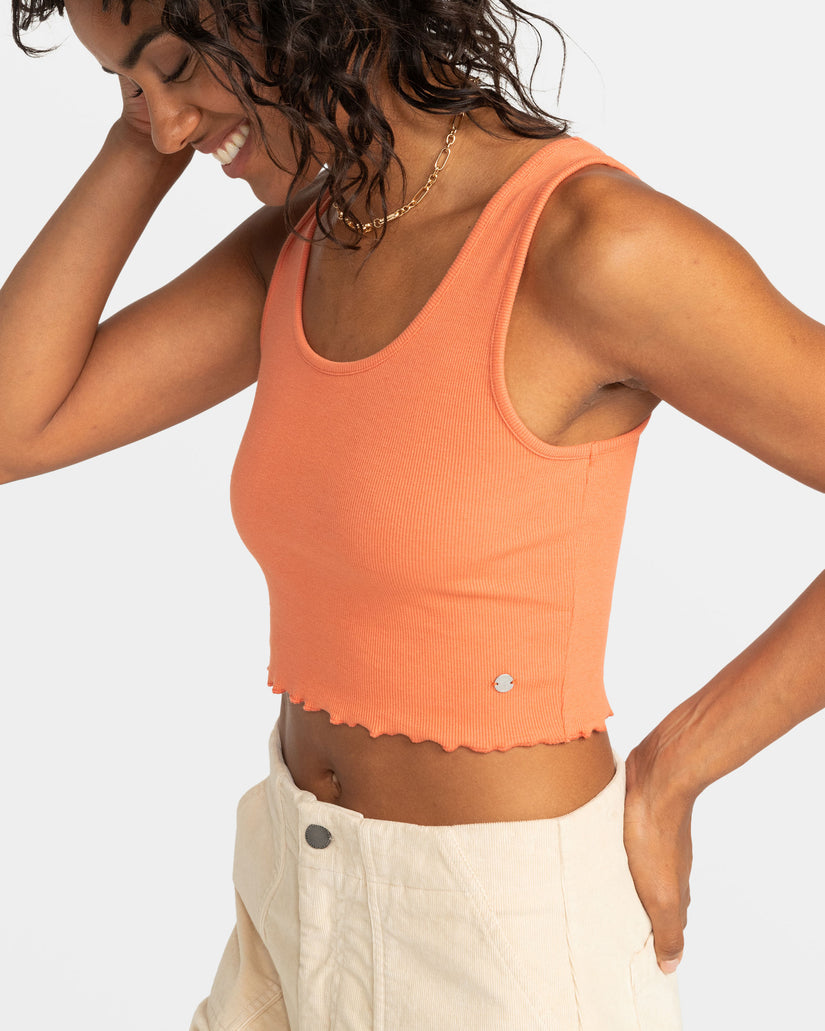 Women Roxy® Keep It Wavy Ribbed Tank Top Apricot | CQTP-76234