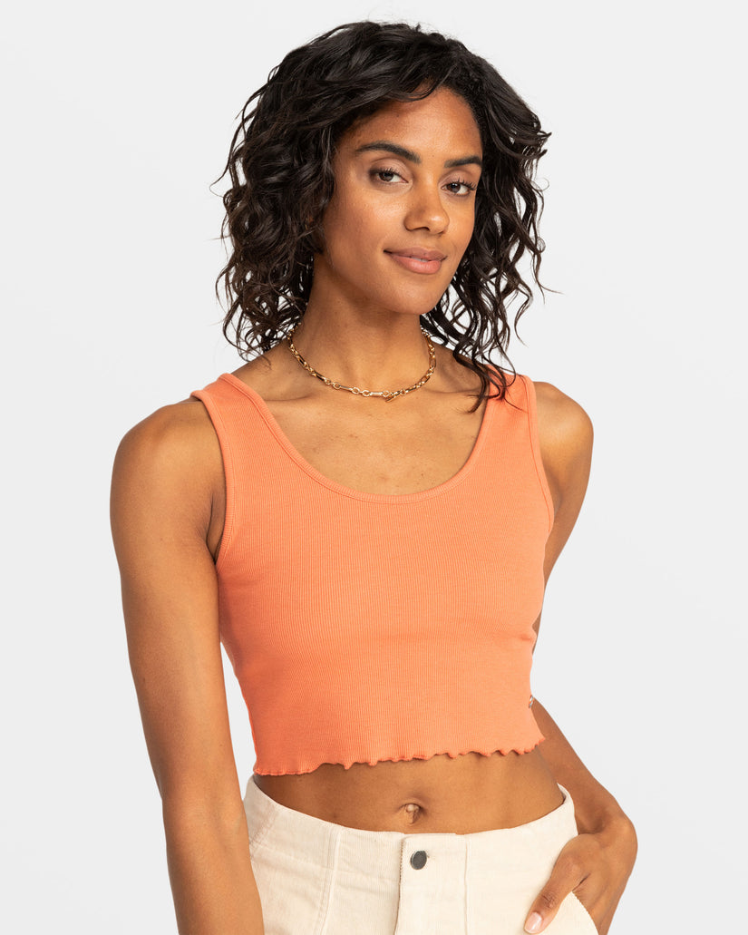 Women Roxy® Keep It Wavy Ribbed Tank Top Apricot | CQTP-76234