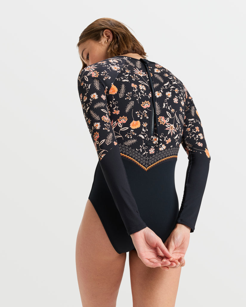 Women Roxy® Kerala Long Sleeve One-Piece Swimsuits Dark Grey | SUZW-34028