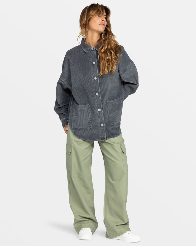 Women Roxy® Kick Back Corduroy Jackets Dark Grey | PJZY-47092