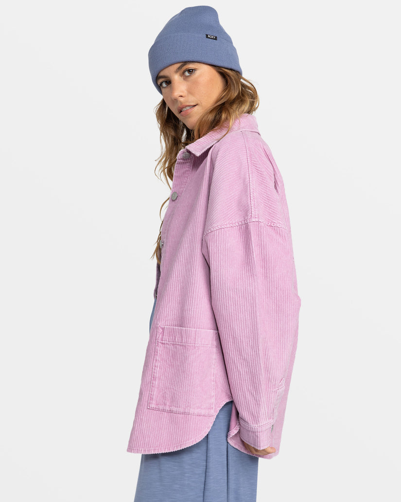 Women Roxy® Kick Back Corduroy Shacket Overshirt Purple | NBFC-43619