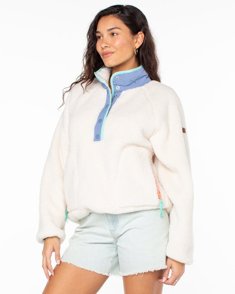 Women Roxy® Kipsie Solid Fleece Sweaters White | GQLK-97120