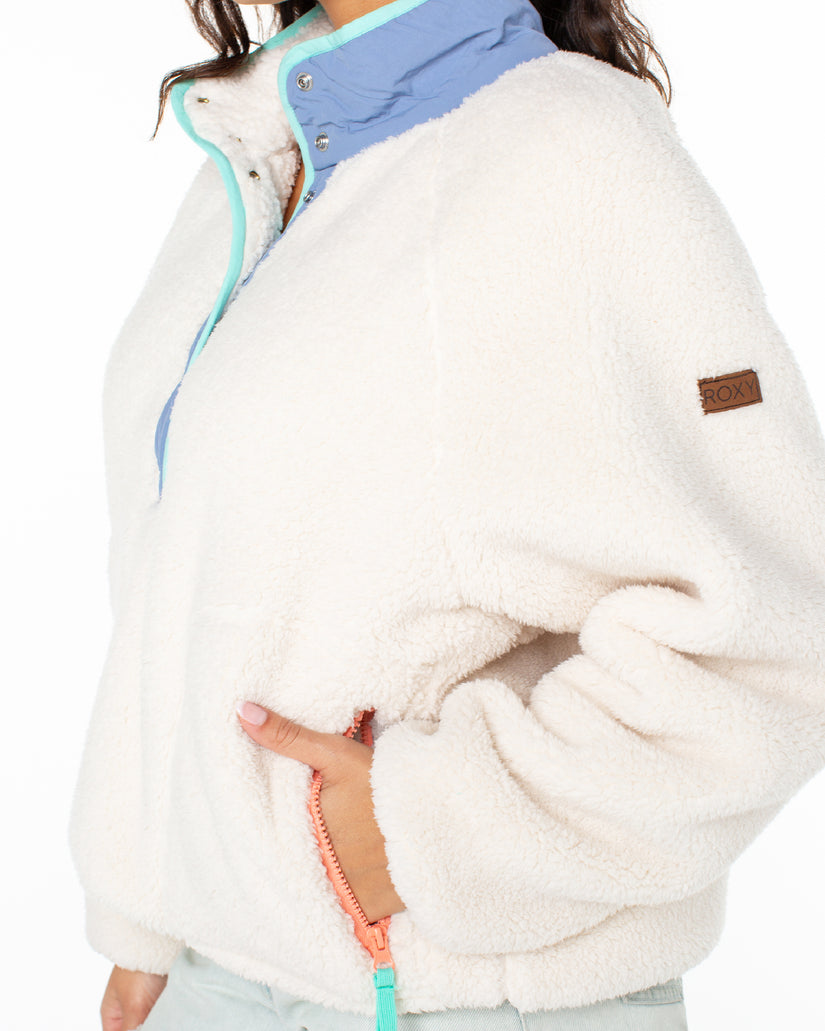 Women Roxy® Kipsie Solid Fleece Sweaters White | GQLK-97120