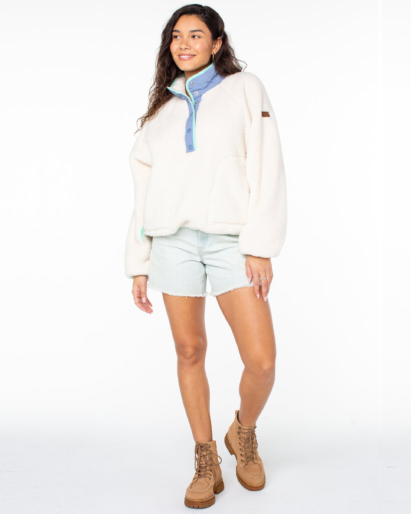 Women Roxy® Kipsie Solid Fleece Sweaters White | GQLK-97120