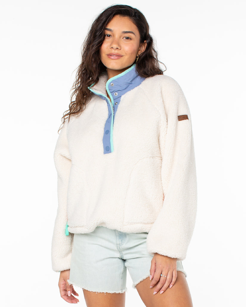 Women Roxy® Kipsie Solid Fleece Sweaters White | GQLK-97120