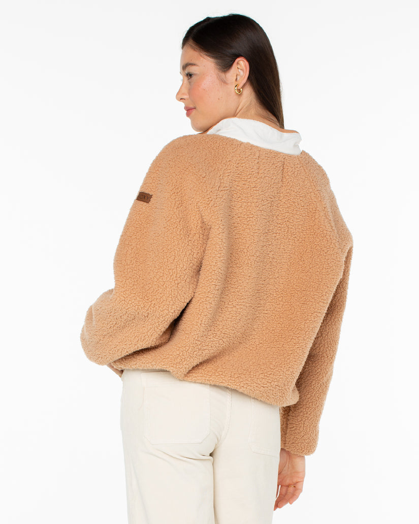 Women Roxy® Kipsie Solid Fleece Sweaters Brown | MENA-89671