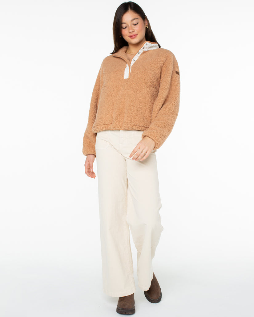 Women Roxy® Kipsie Solid Fleece Sweaters Brown | MENA-89671