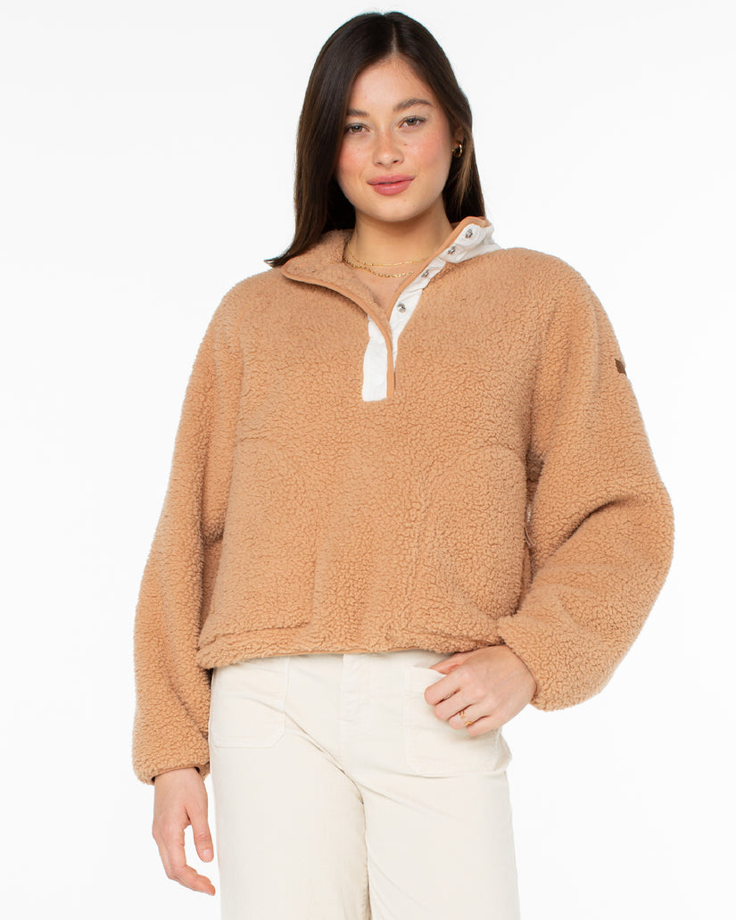 Women Roxy® Kipsie Solid Fleece Sweaters Brown | MENA-89671