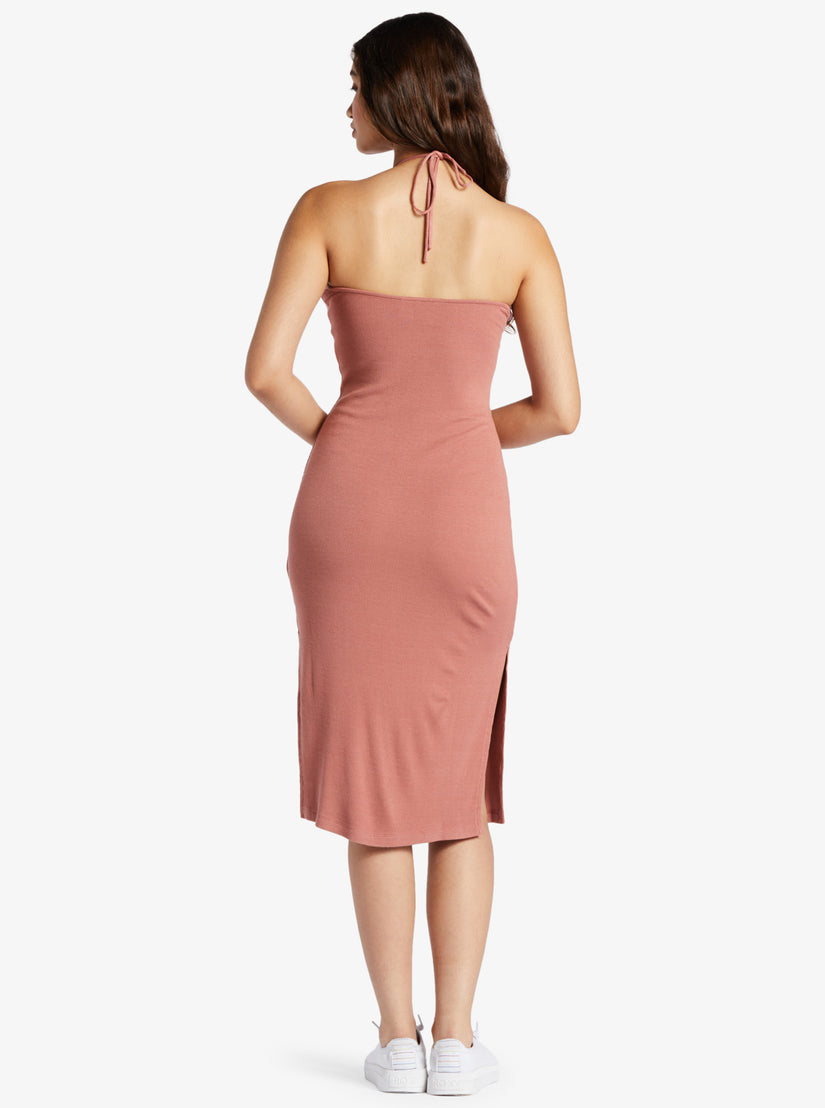 Women Roxy® Late Sunset Halter Midi Dress Rose | ECAU-09362