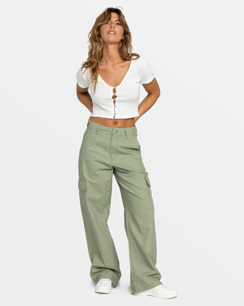 Women Roxy® Left Again Cargo Pants Green | KZNL-65219