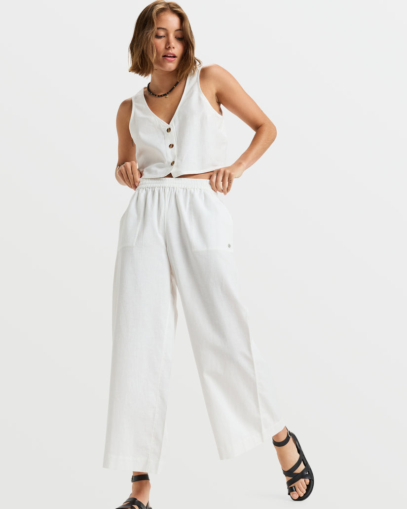 Women Roxy® Lekeitio Bay Pants White | WPUZ-24896