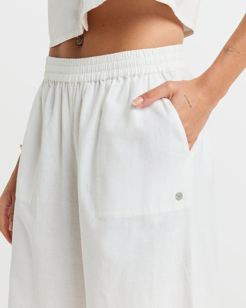 Women Roxy® Lekeitio Bay Pants White | WPUZ-24896