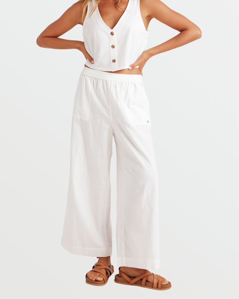Women Roxy® Lekeitio Bay Pants White | WPUZ-24896