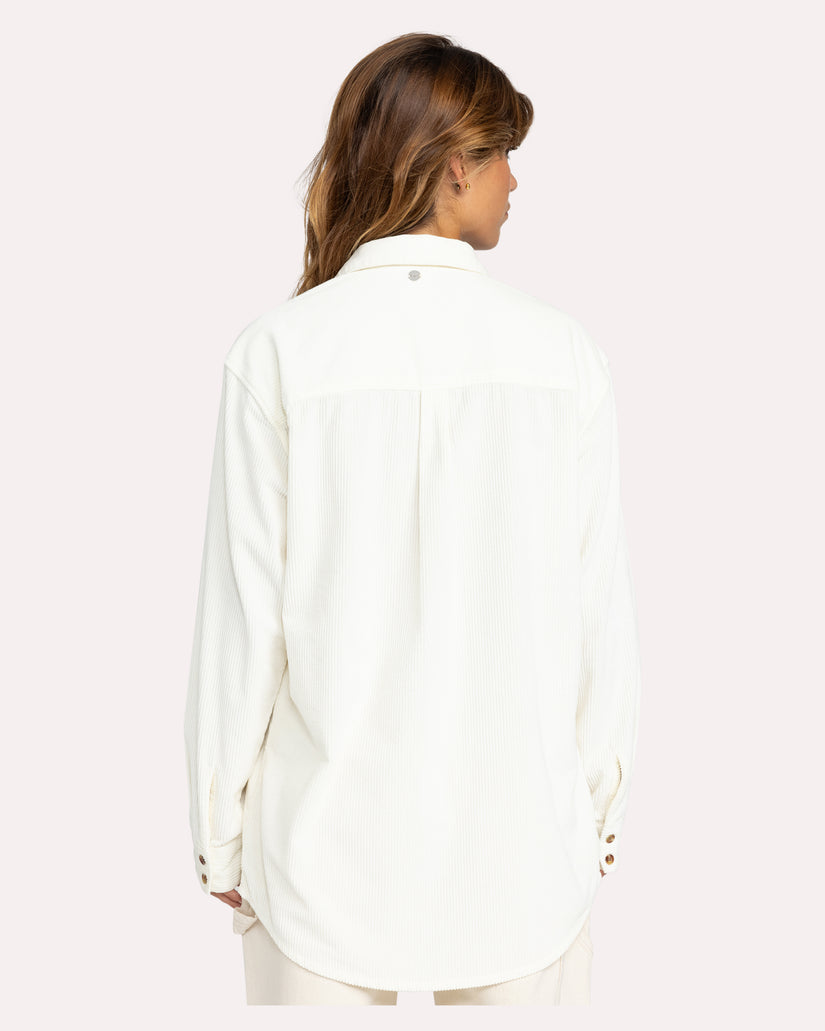 Women Roxy® Let Go Corduroy Shirts White | GWRO-89136