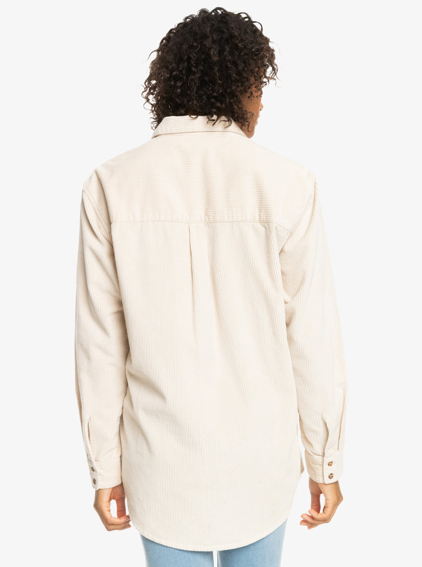 Women Roxy® Let It Go Corduroy Long Sleeve Shirts White | RGHX-04658