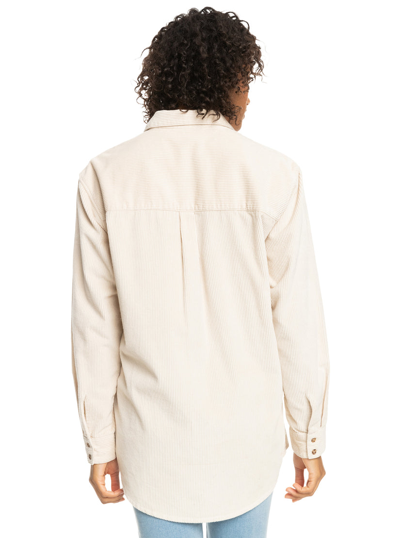 Women Roxy® Let It Go Corduroy Long Sleeve Shirts White | QWKH-05962