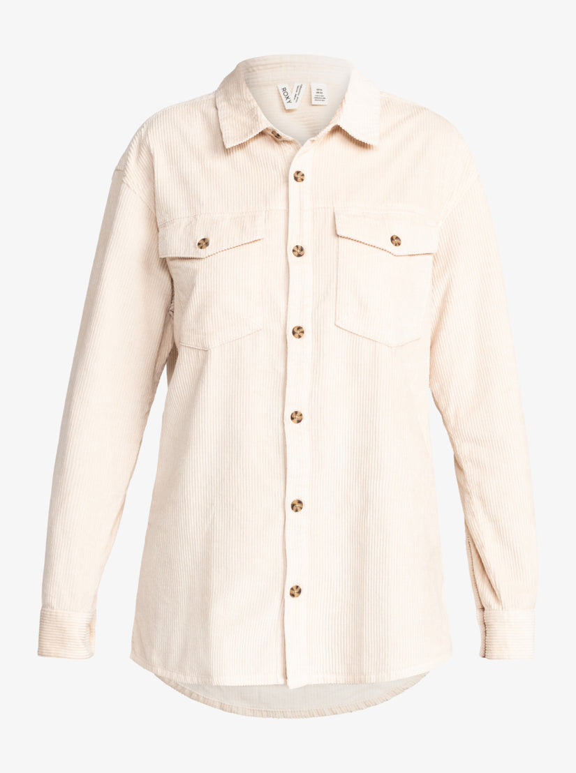 Women Roxy® Let It Go Corduroy Long Sleeve Shirts White | QWKH-05962