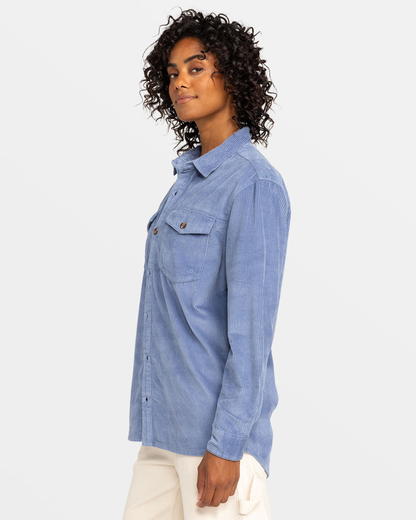 Women Roxy® Let It Go Long Sleeve Shirts Blue | ZTVX-79863