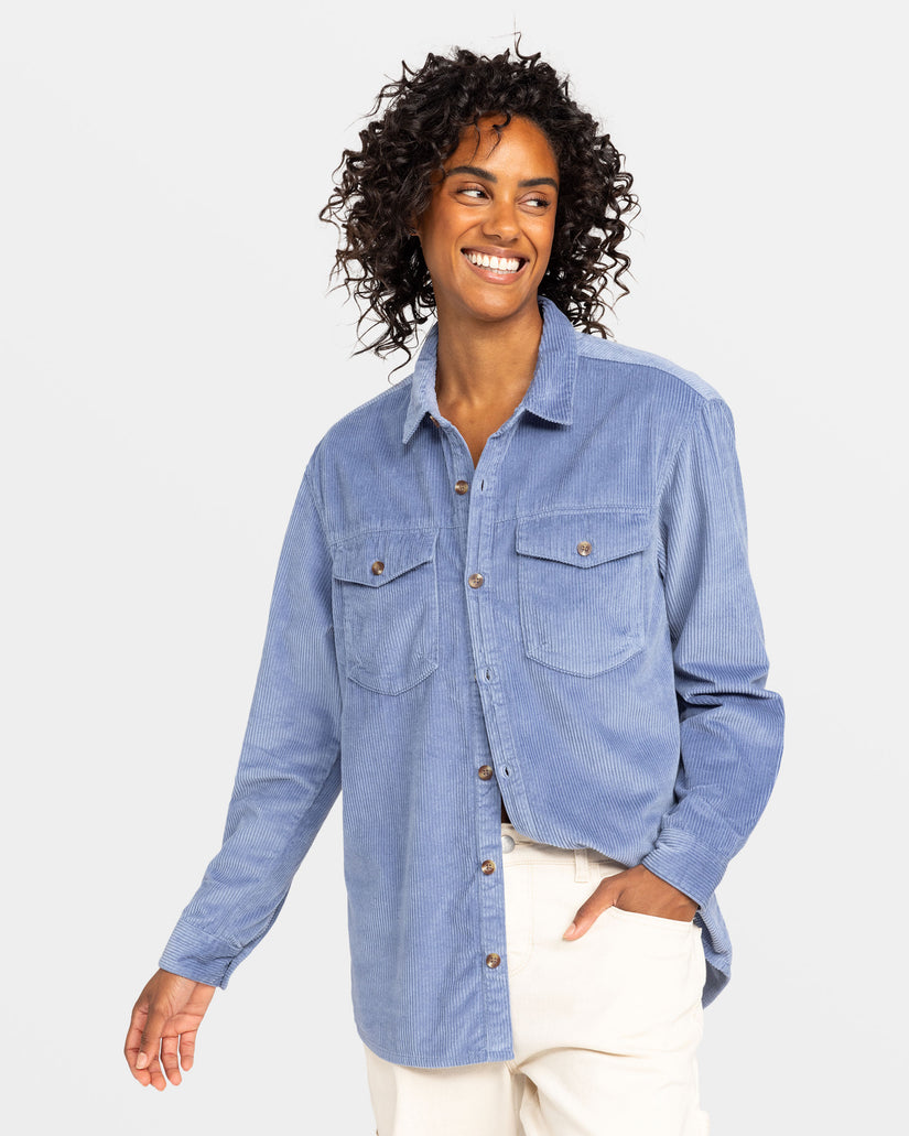 Women Roxy® Let It Go Long Sleeve Shirts Blue | ZTVX-79863