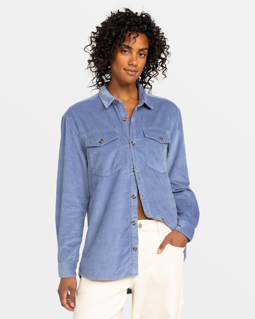 Women Roxy® Let It Go Long Sleeve Shirts Blue | ZTVX-79863