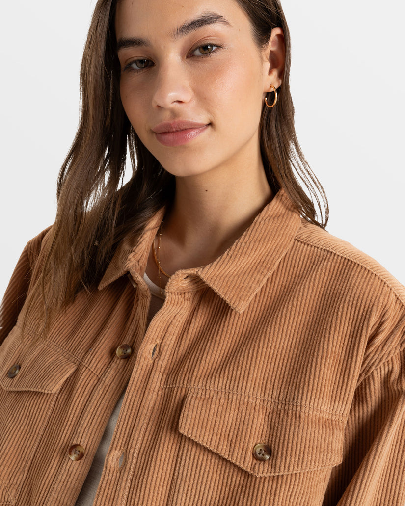 Women Roxy® Let It Go Long Sleeve Shirts Brown | PXOB-49702