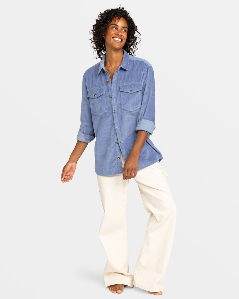 Women Roxy® Let It Go Long Sleeve Shirts Blue | IRWG-14352