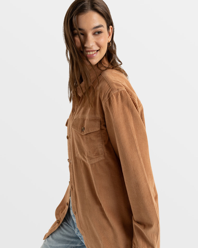 Women Roxy® Let It Go Long Sleeve Shirts Brown | DEIG-62985