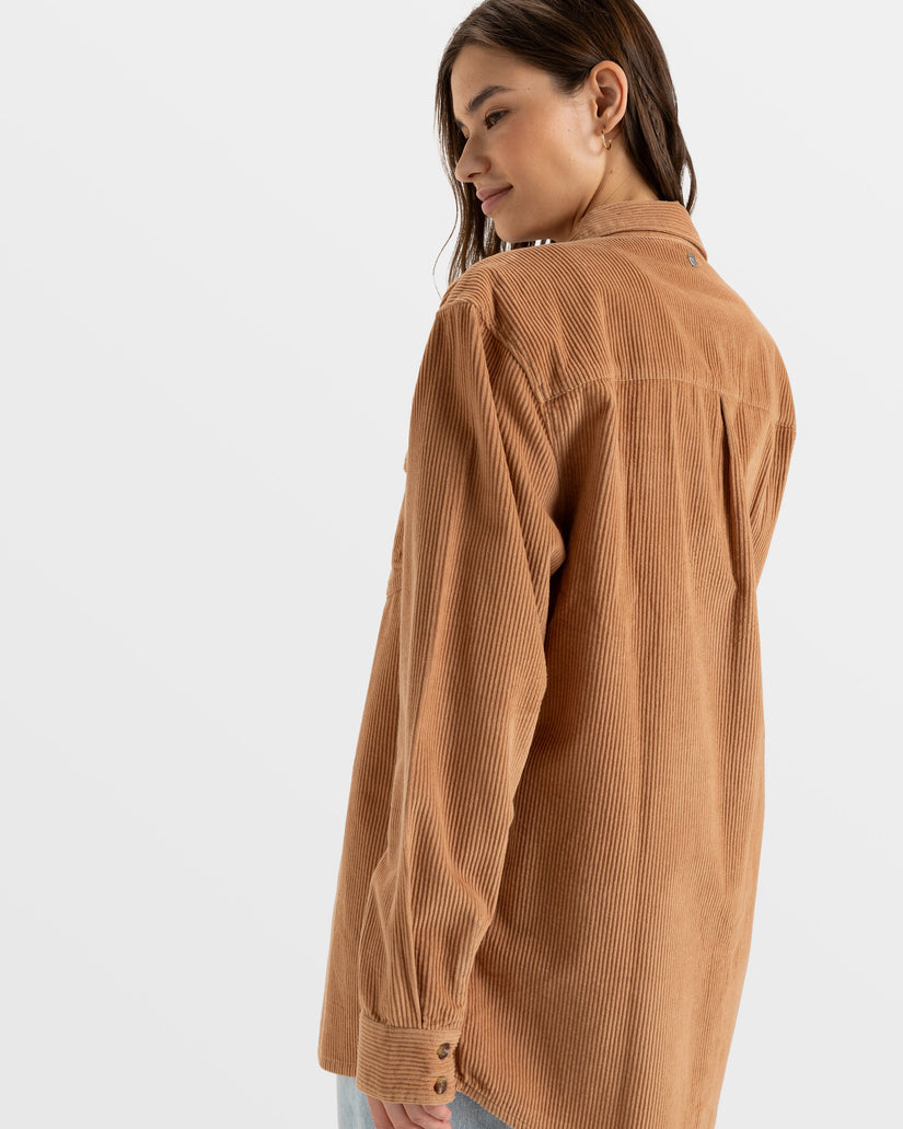 Women Roxy® Let It Go Long Sleeve Shirts Brown | DEIG-62985