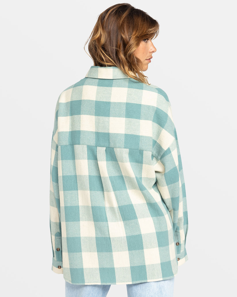 Women Roxy® Lets Get Away Long Sleeve Shirts Blue | FDNO-31260