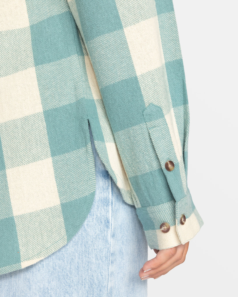 Women Roxy® Lets Get Away Long Sleeve Shirts Blue | FDNO-31260