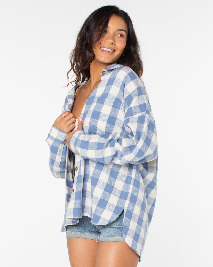 Women Roxy® Lets Get Away Shirts Blue | BGTX-31452